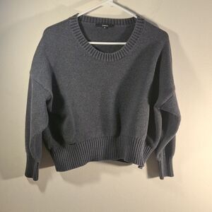 Quince Women's Charcoal Gray Crew Neck Organic Cotton Sweater Size S